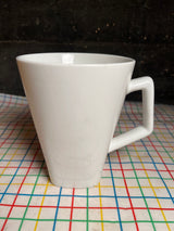 Mug with rectangular base - white ceramic - Oxford Professional Grade