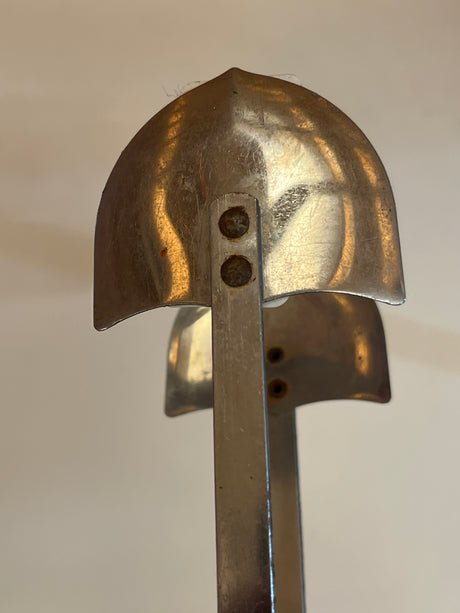 Vintage grill tongs with wood handle