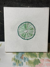 “Lime” (2026) - embroidery on canvas - Vibrantly Earthy