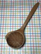Spouted serving spoon - hand carved cherry wood