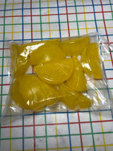 21-piece lemon drinkware set - clear plastic - vintage Inside Out by the Cellar