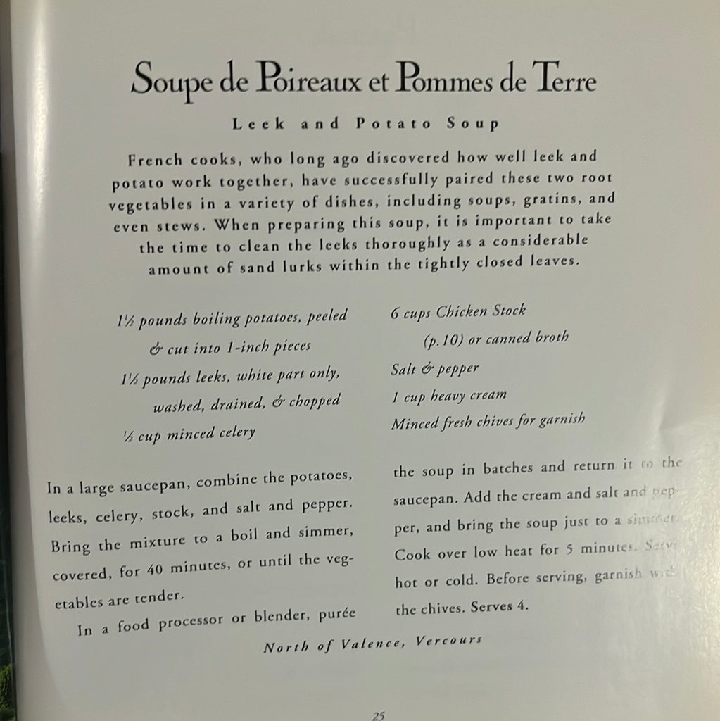 Cookbook page with a recipe for leek and potato soup. From Spoons Kitchen Exchange.
